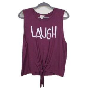 Dirtee Laundry Sleeveless Top Graphic Knot Burgundy Wine Women Size XL